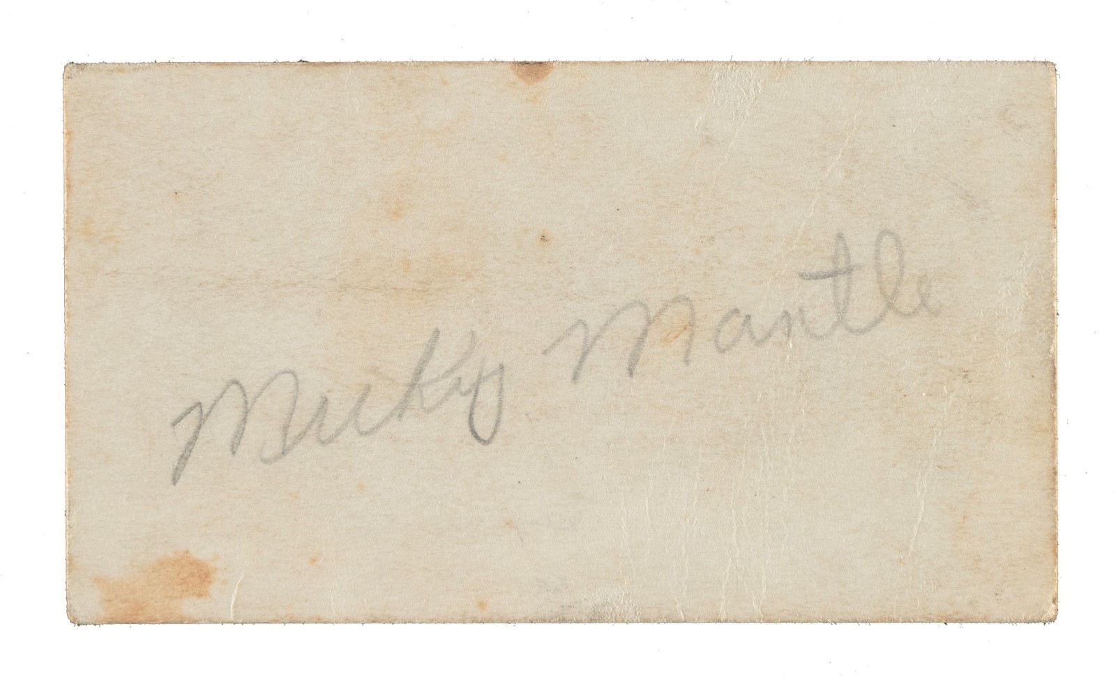 Mickey Mantle Rookie-Era c. 1951 Signed 2x3.5 Business Card JSA LOA