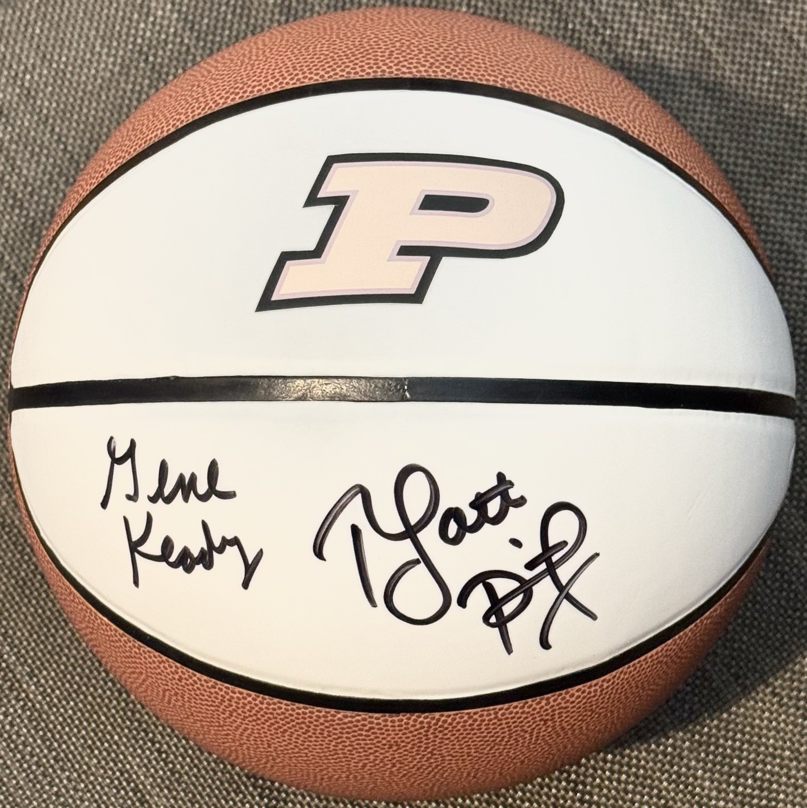 Gene Keady Matt Painter Dual Signed Purdue Boilermakers Logo Basketball JSA COA