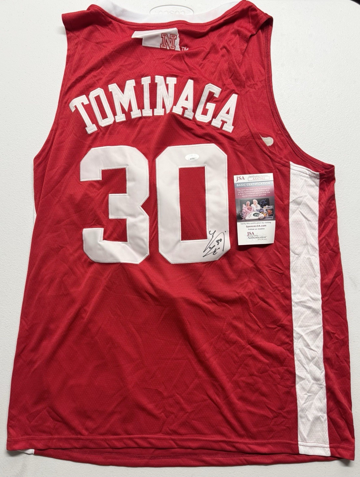Keisei Tominaga Signed Autographed Nebraska Cornhuskers Jersey JSA COA