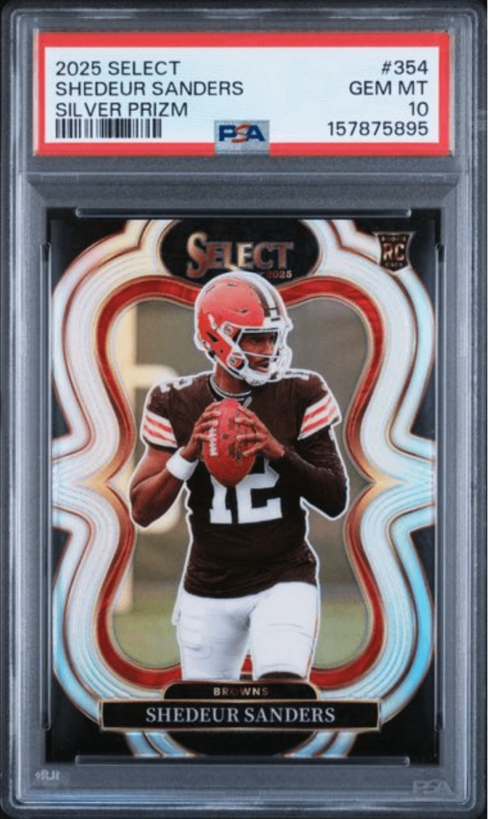 Graded 2025 Select Shedeur Sanders #354 Silver Rookie Football Card PSA 10