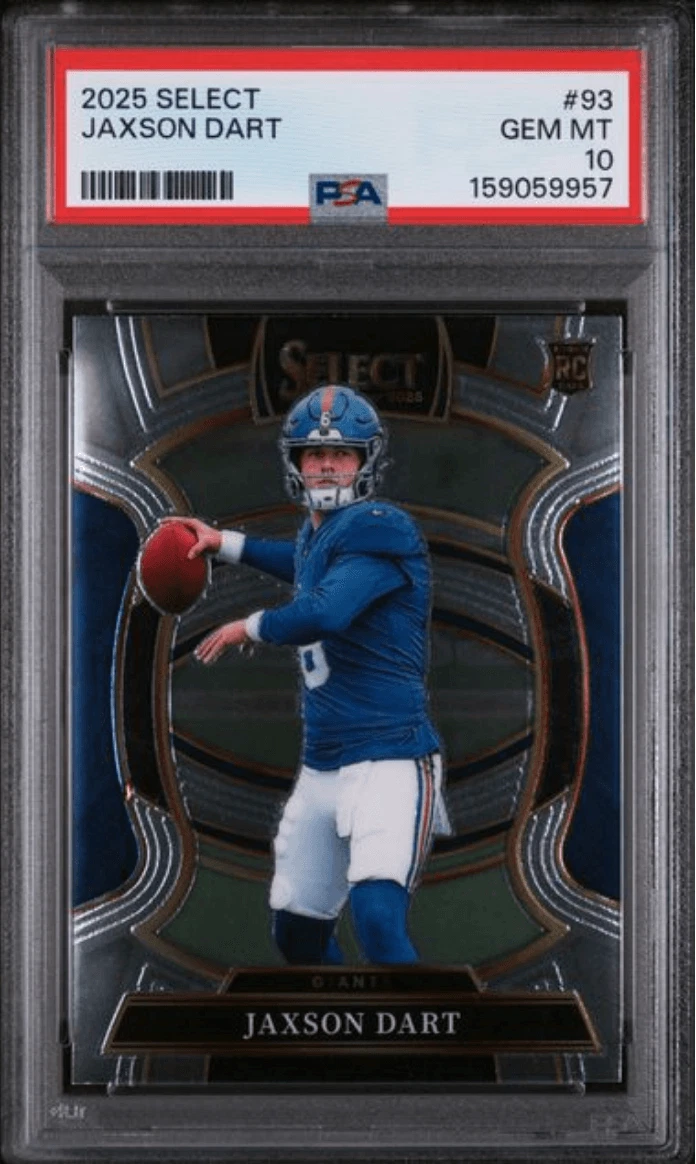 Graded 2025 Panini Select Jaxson Dart #493 Rookie RC Football Card PSA 10