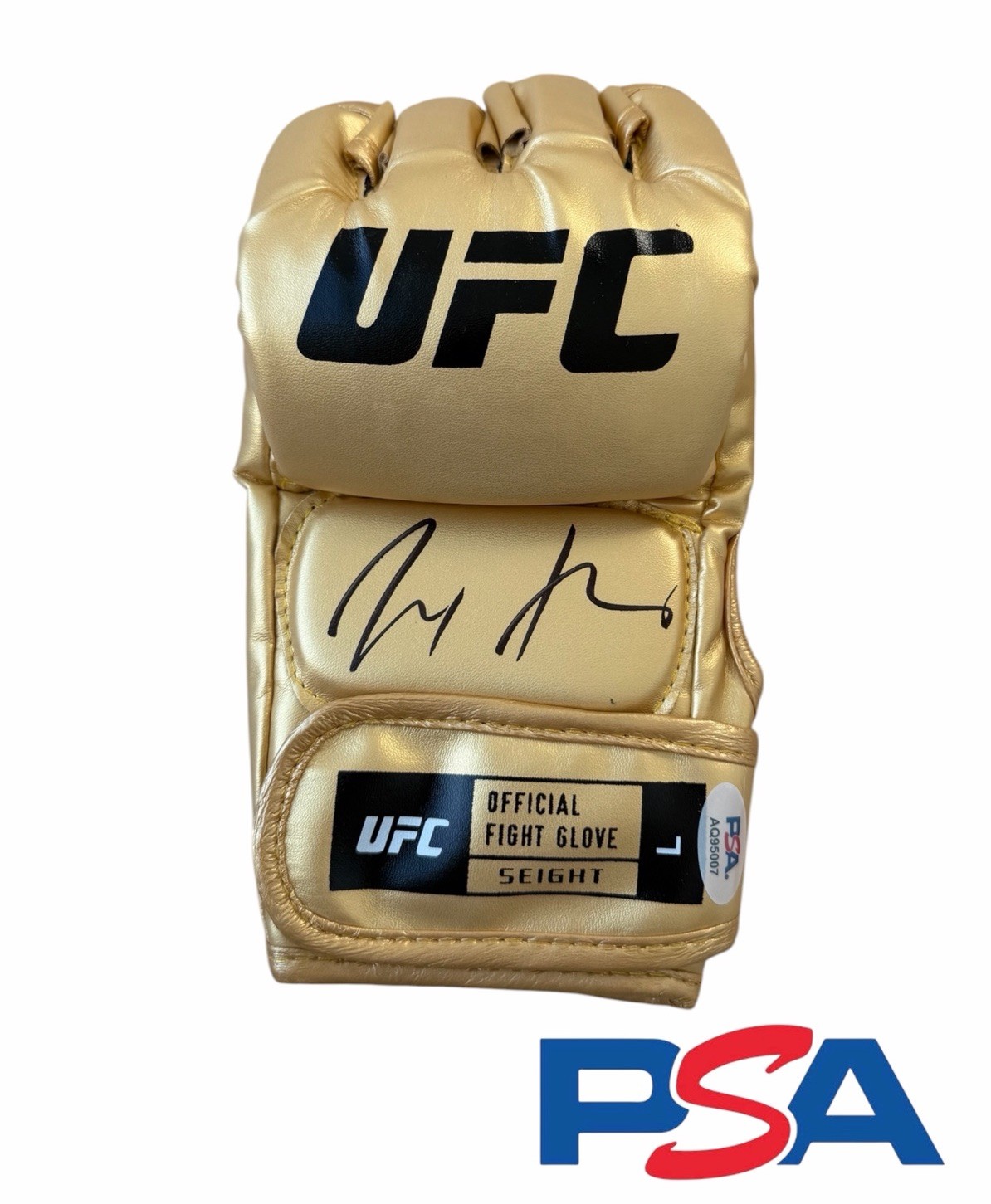 Max Holloway Signed Autograph UFC Gold Fight Glove PSA/DNA AUTO UFC 329 Blessed