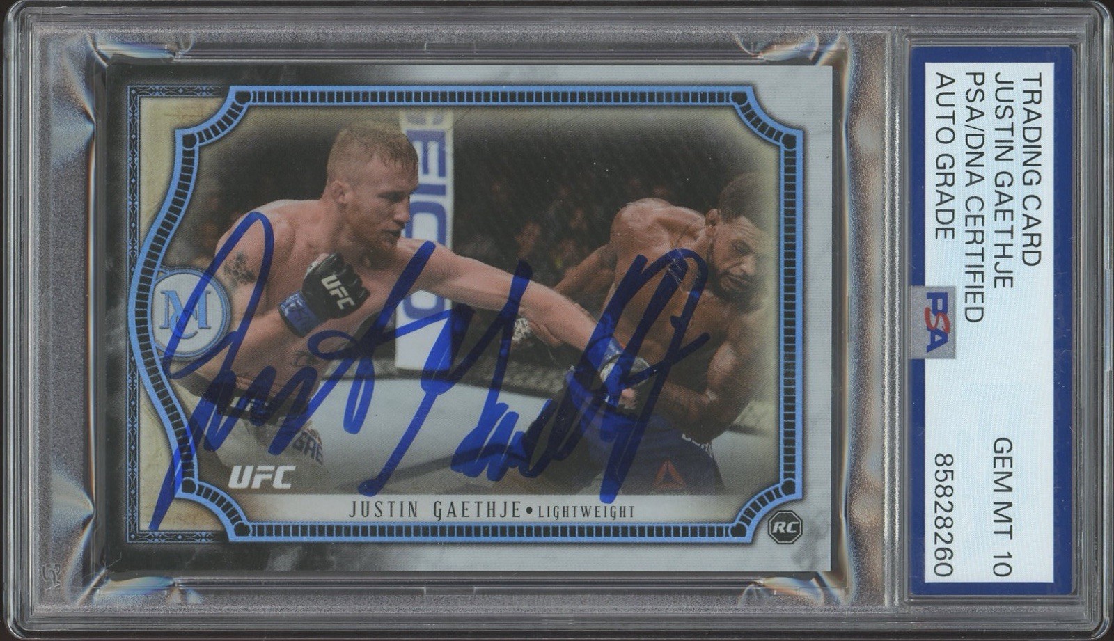 2018 Topps Museum UFC #23 Justin Gaethje Signed Rookie Card PSA/DNA AUTO 10 RC