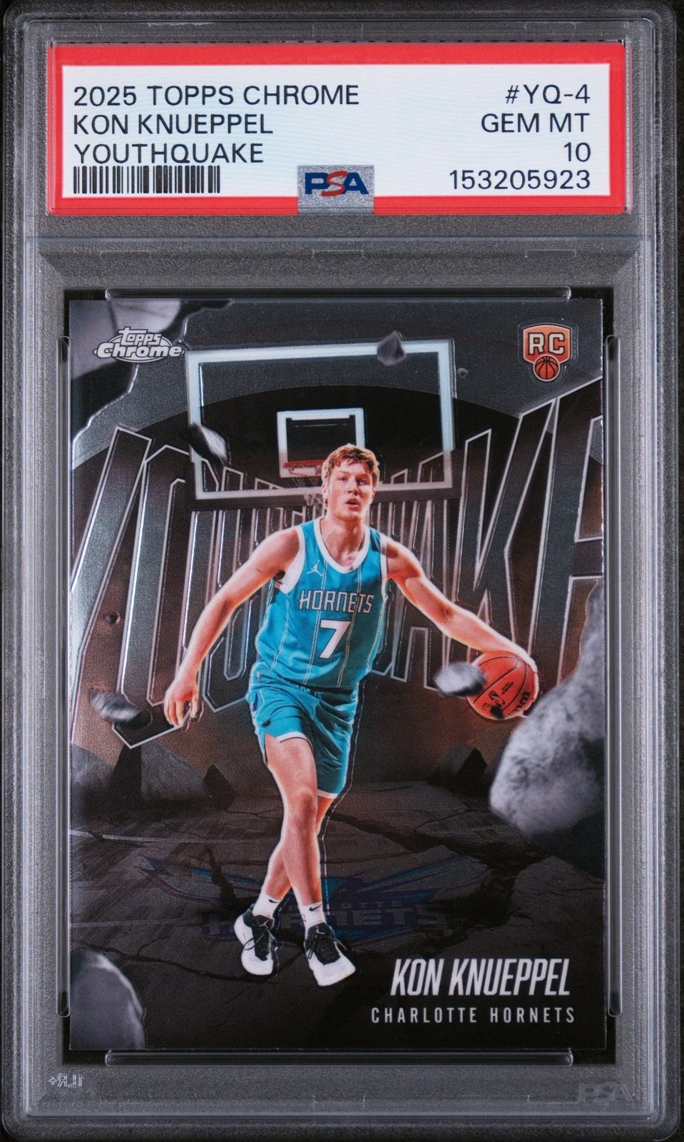 Graded 2025 Topps Chrome Kon Knueppel #YQ4 Youthquake Rookie RC Card PSA 10