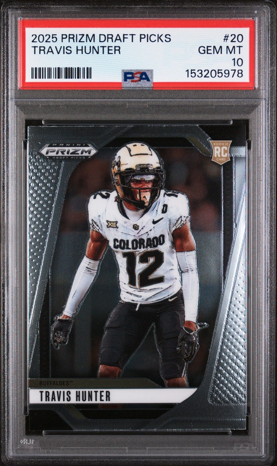 Graded 2025 Panini Prizm DP Travis Hunter #20 Rookie RC Card PSA 10