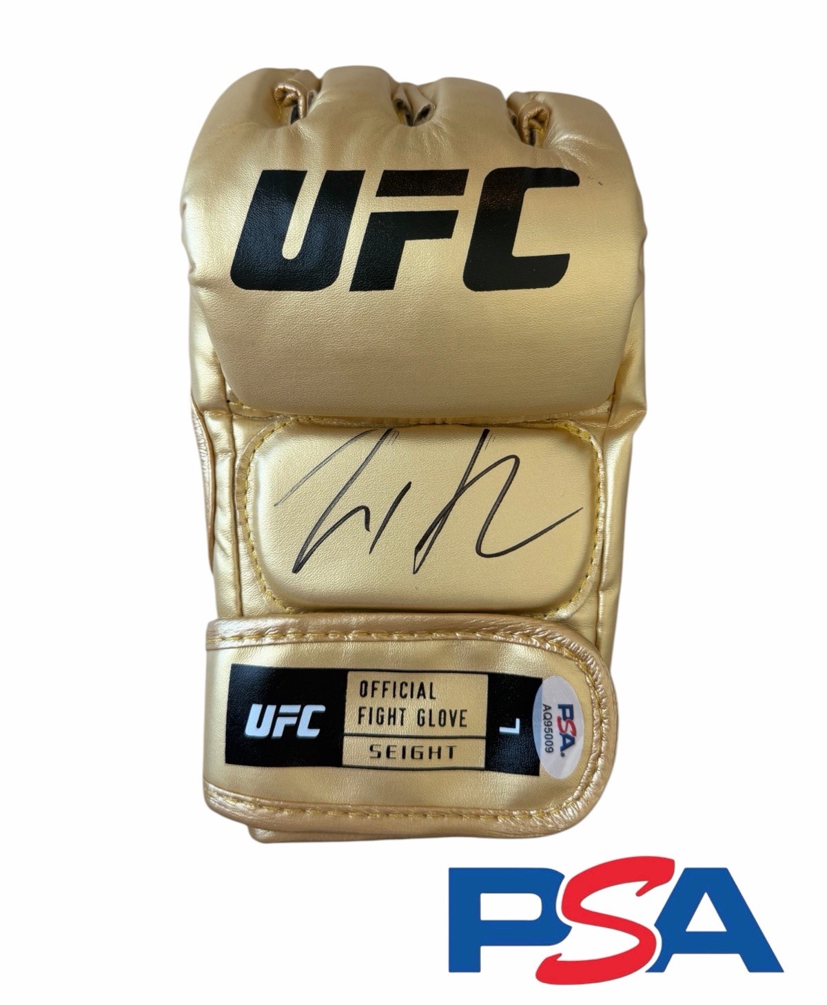Max Holloway Signed Autograph UFC Gold Fight Glove PSA/DNA AUTO UFC 329 Blessed