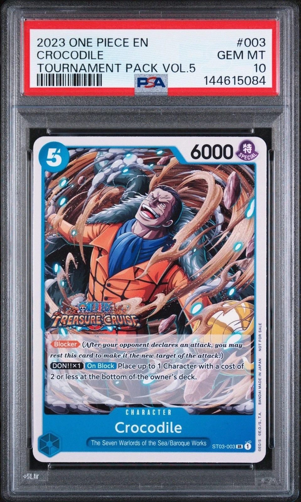 Graded 2023 One Piece Crocodile 003 ST03 Trading Card Game PSA 10 Gem Mint