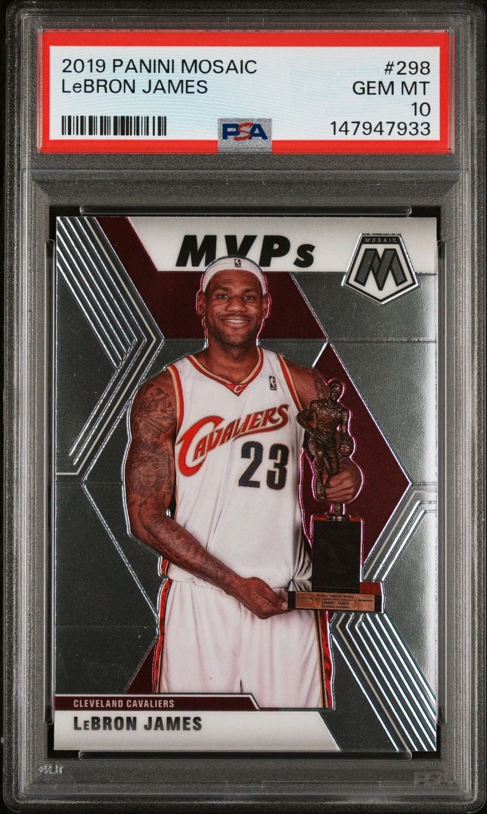 Graded 2019 Panini Mosaic LeBron James #298 MVPs Card PSA 10 Gem Mint