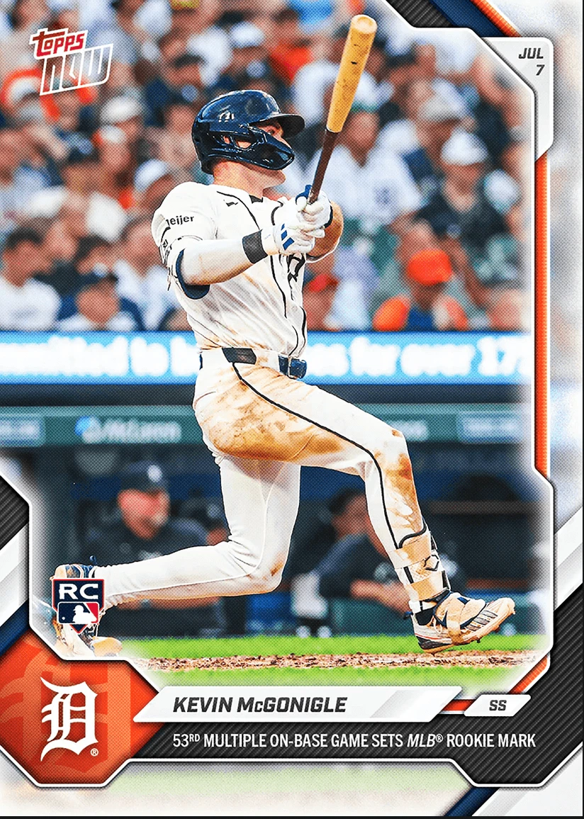 2026 Topps Now Kevin McGonigle #427 Detroit Tigers Rookie RC Baseball Card