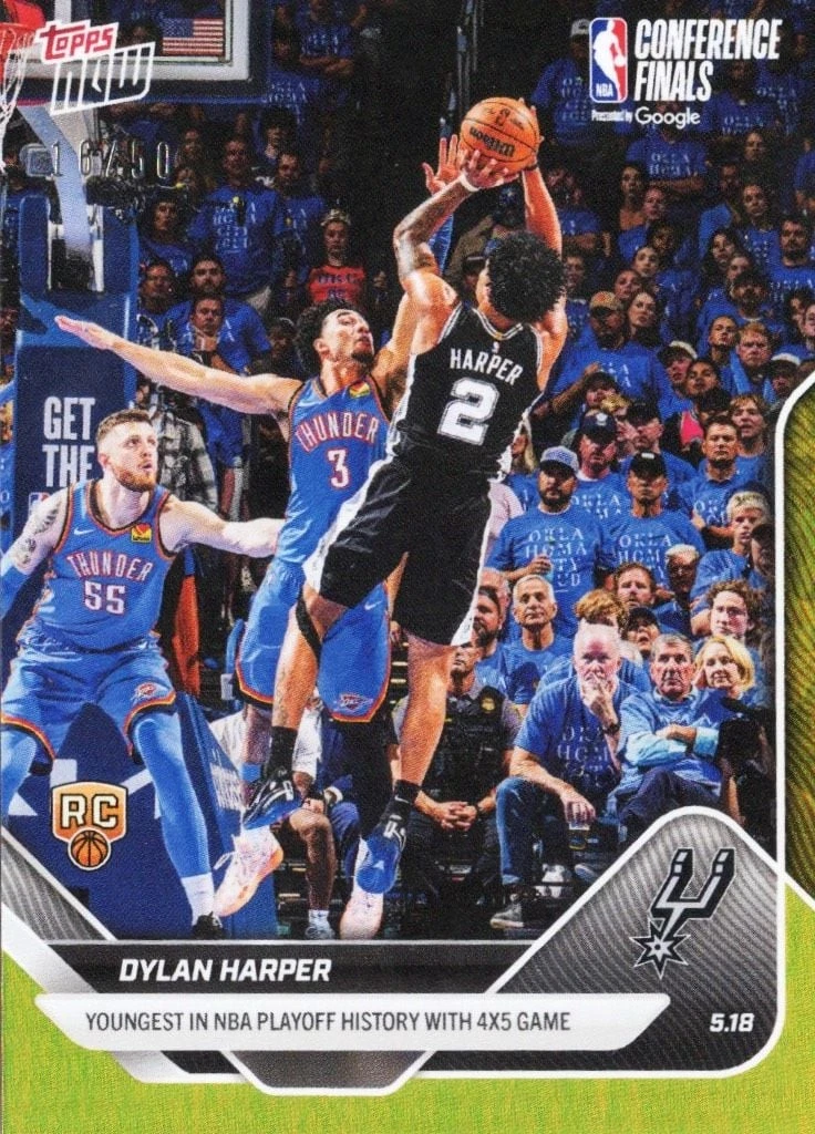 2025 Topps Now Dylan Harper #314 Gold Foil /50 Rookie Basketball Card