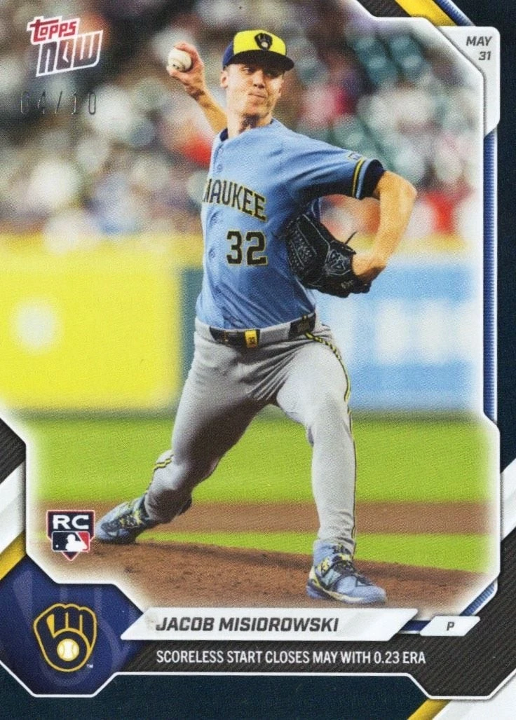 2026 Topps Now Jacob Misiorowski #272 Black Foil /10 Rookie Baseball Card