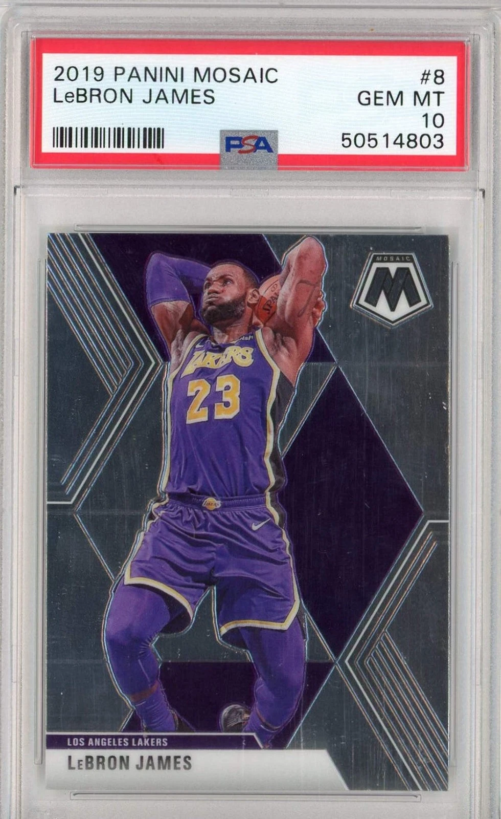 Graded 2019 Panini Mosaic LeBron James #8 Basketball Card PSA 10 Gem Mint