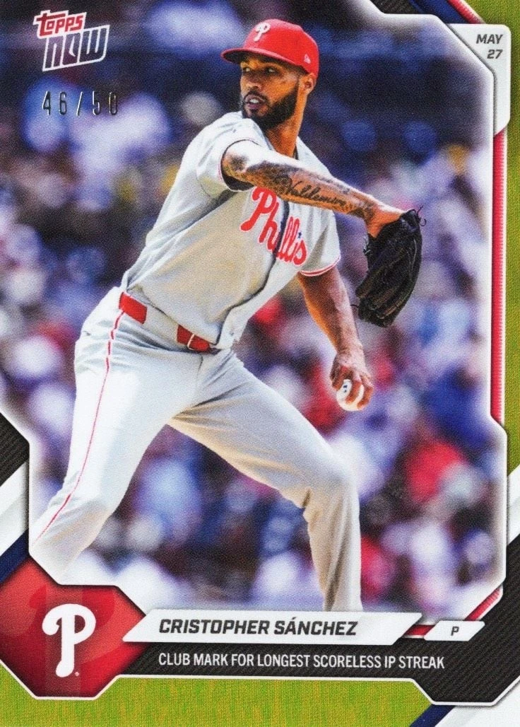 2026 Topps Now Cristopher Sanchez #258 Gold Foil /50 Baseball Card