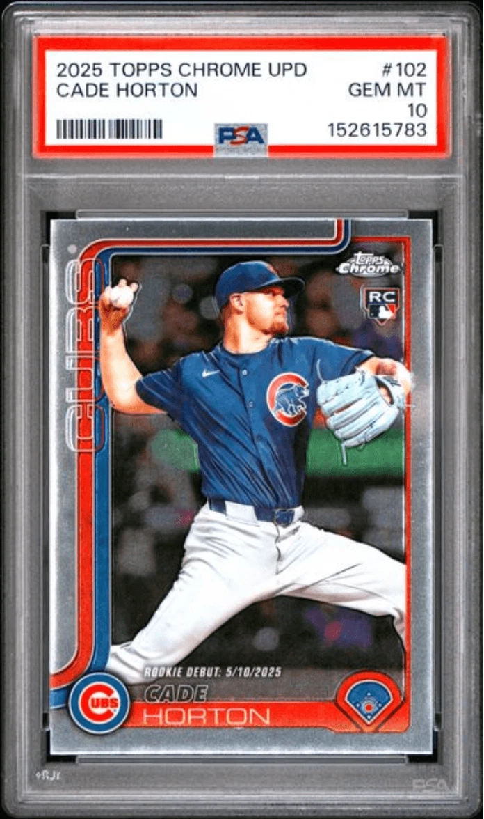 Graded 2025 Topps Chrome Update Cade Horton #102 RC Baseball Card PSA 10