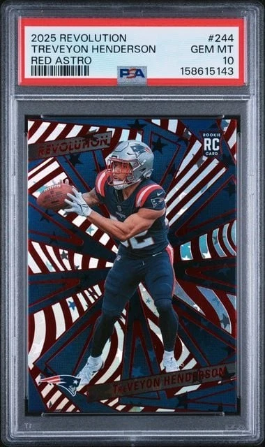 Graded 2025 Panini Revolution TreVeyon Henderson #244 Red Astro RC PSA 10