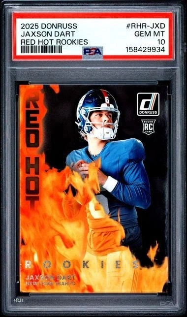 Graded 2025 Panini Donruss Jaxson Dart #RHRJXD Red Hot Rookies RC PSA 10