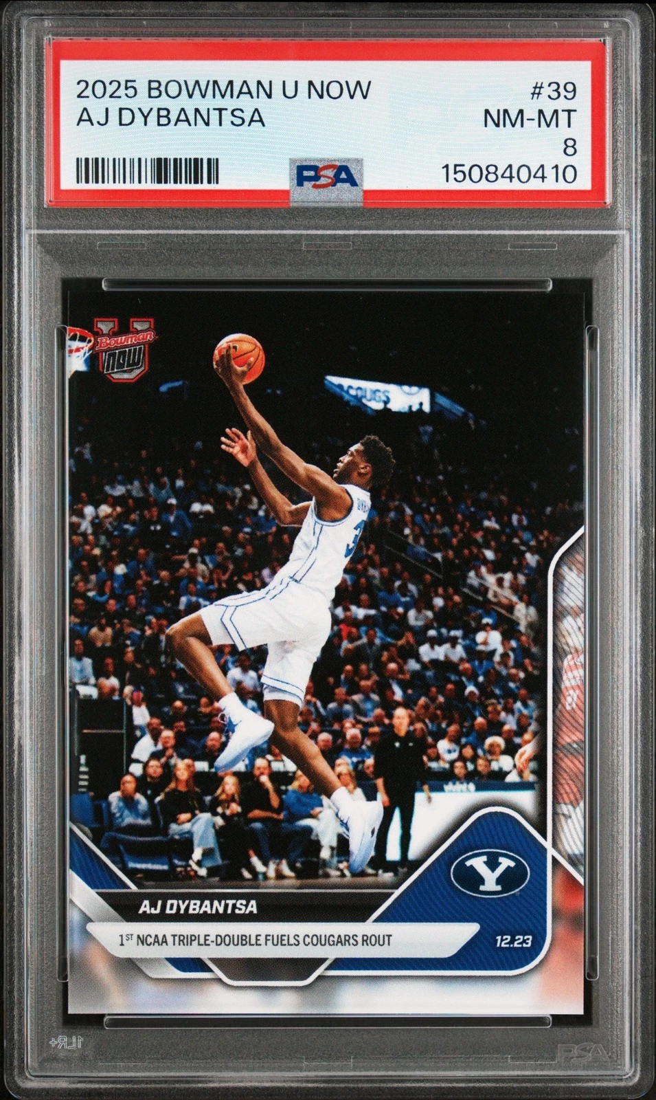 Graded 2025 Bowman U Now AJ Dybantsa #39 Rookie RC Basketball Card PSA 8