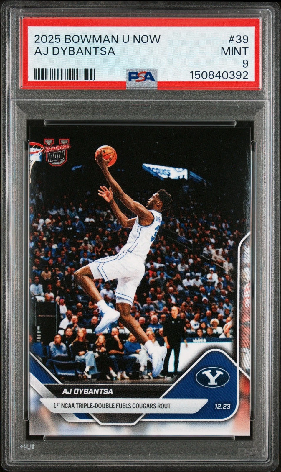 Graded 2025 Bowman U Now AJ Dybantsa #39 Rookie RC Basketball Card PSA 9