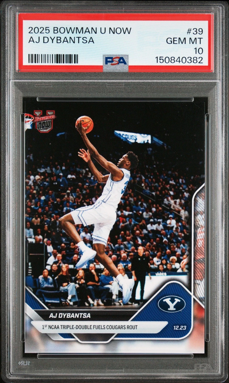 Graded 2025 Bowman U Now AJ Dybantsa #39 Rookie RC Basketball Card PSA 10