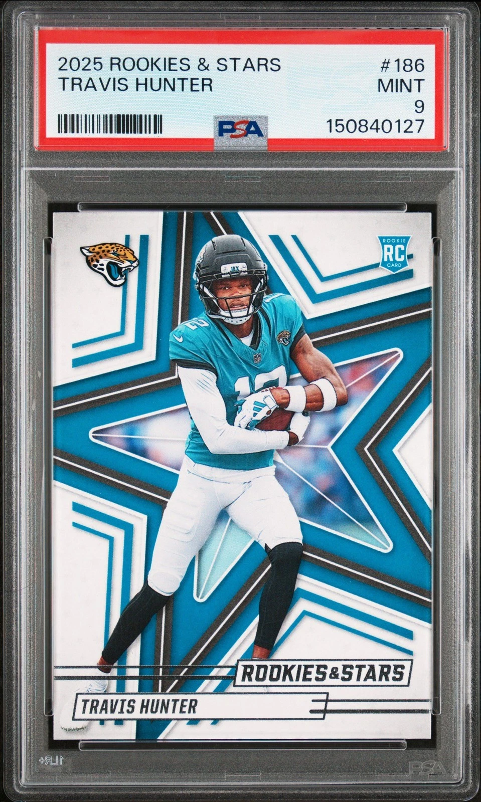 Graded 2025 Panini R&S Travis Hunter #186 Rookie RC Football Card PSA 9