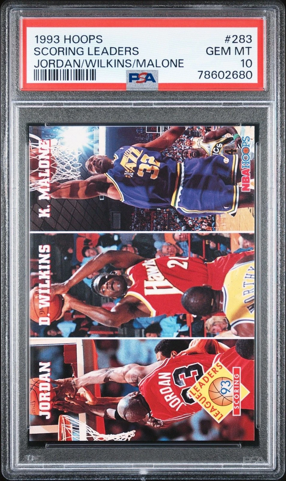 Graded 1993 NBA Hoops Michael Jordan #283 Scoring Leaders Card PSA 10