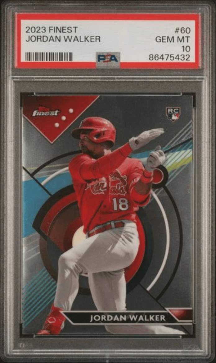 Graded 2023 Topps Finest Jordan Walker #60 Rookie RC Baseball Card PSA 10
