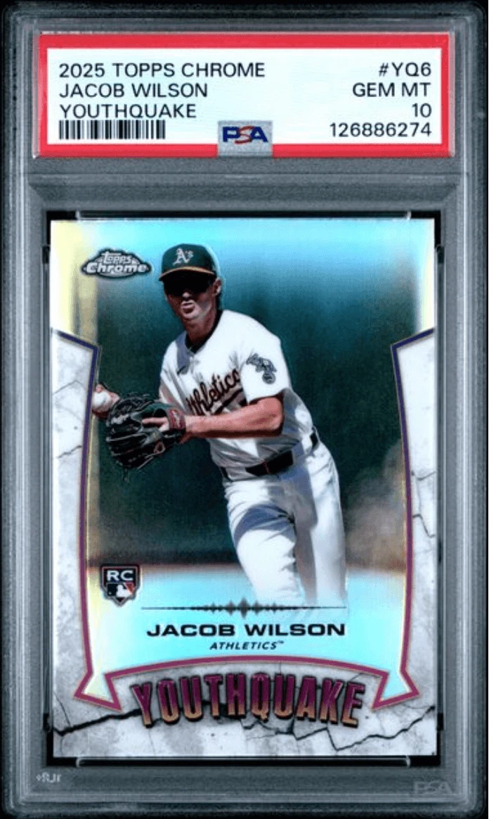 Graded 2025 Topps Chrome Jacob Wilson #YQ6 Youthquake Rookie RC Card PSA 10