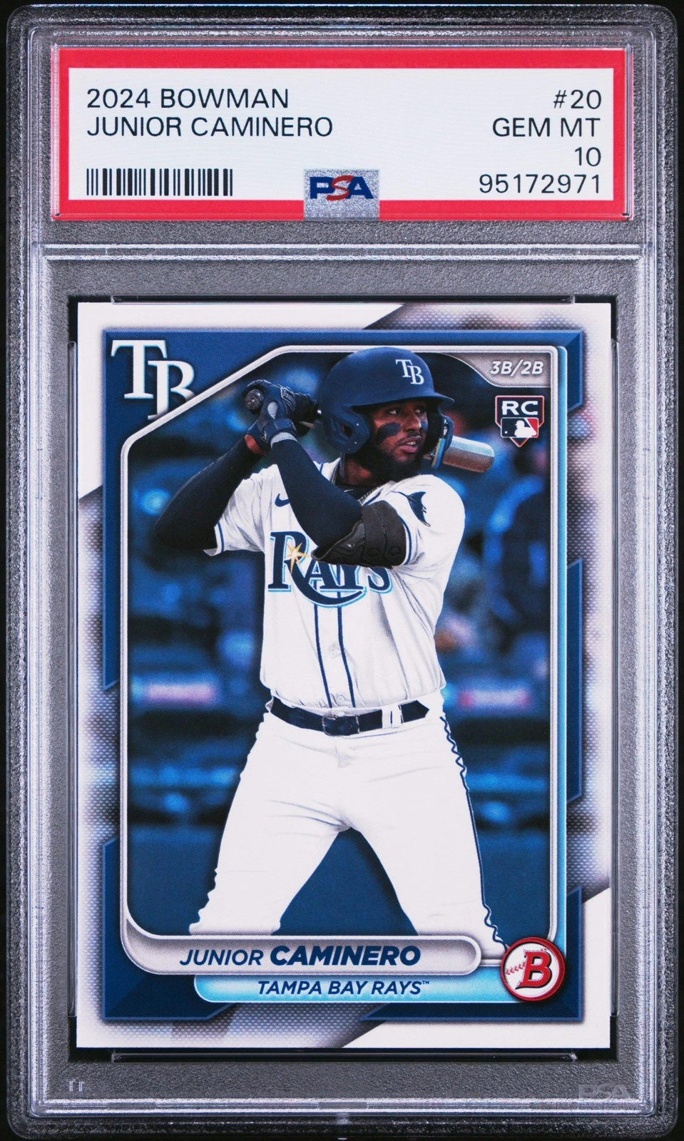 Graded 2024 Topps Bowman Junior Caminero #20 Rookie RC Baseball Card PSA 10