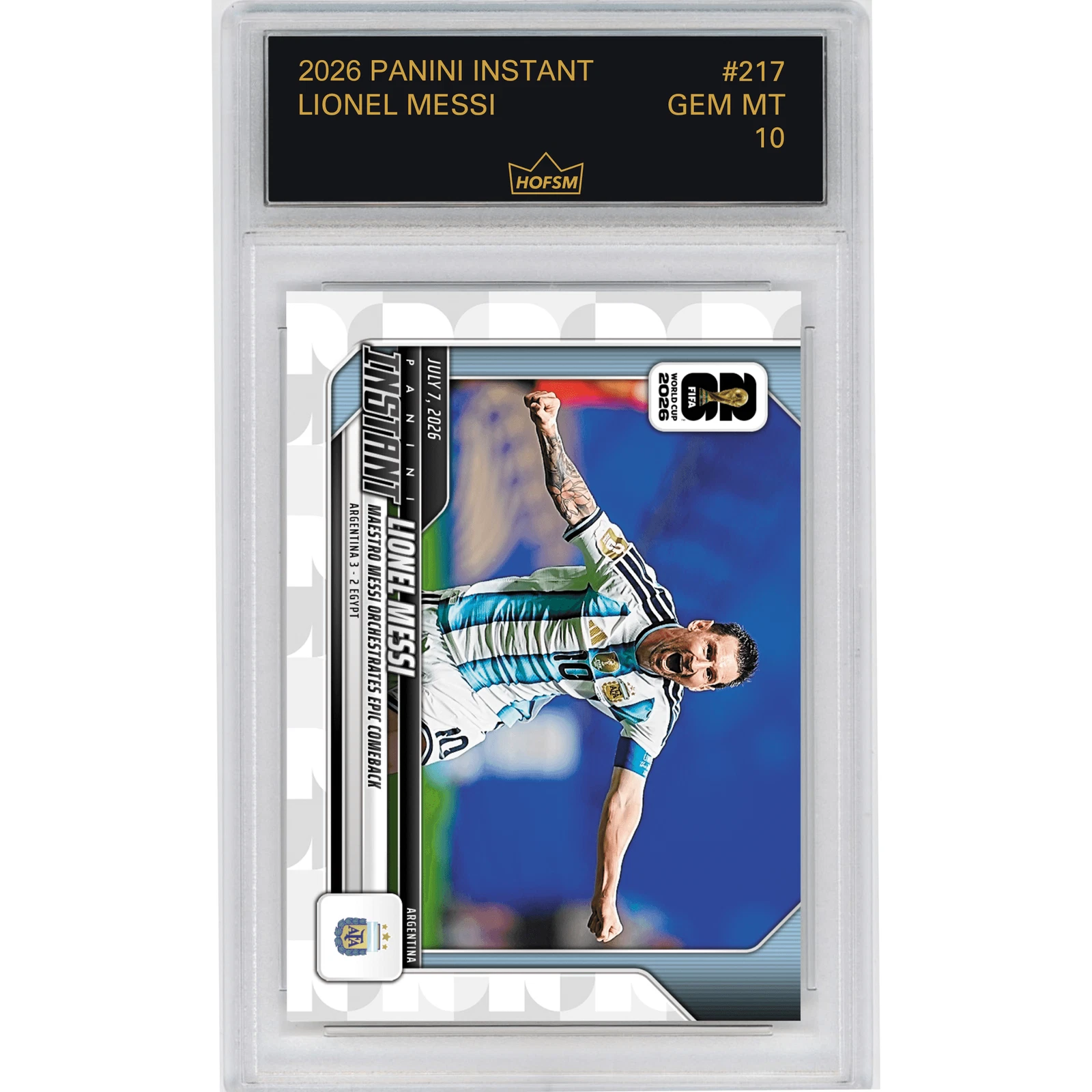 Graded 2026 Panini Instant World Cup Lionel Messi #217 Soccer Card HOFSM 10