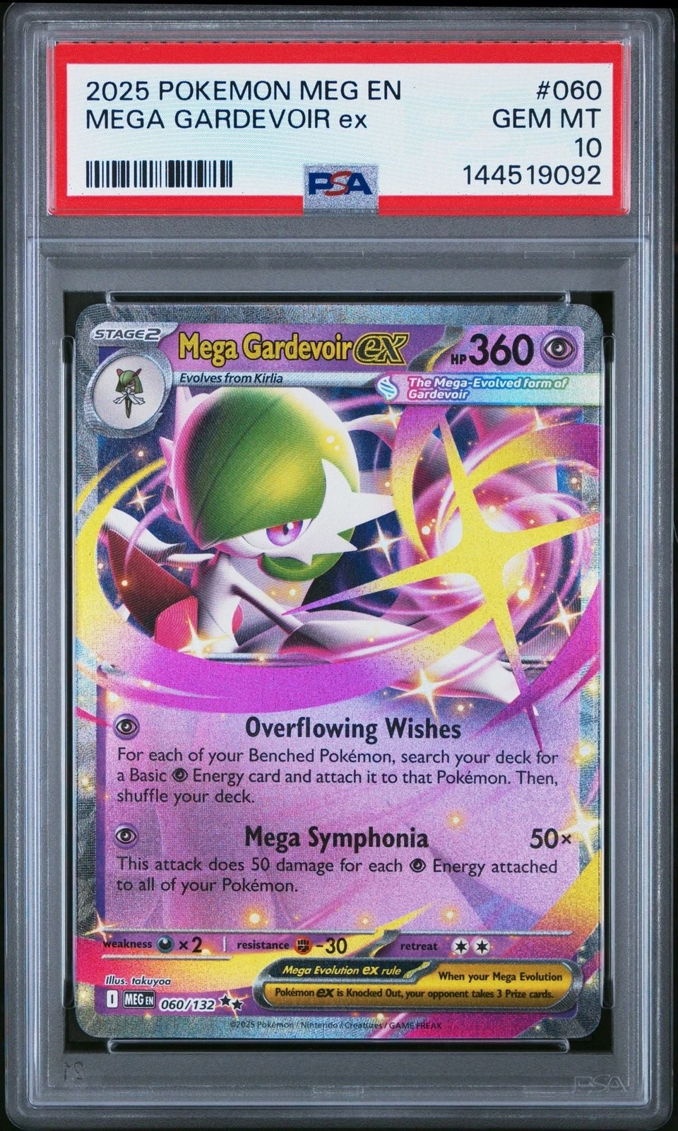 Graded 2025 Pokemon Mega Gardevoir ex 060 Trading Card PSA 10 Gem Mint