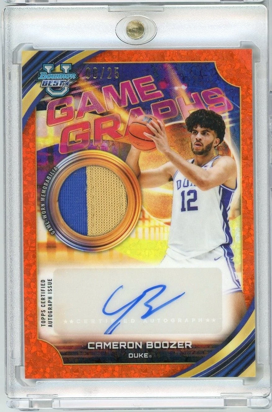 2025-26 Bowman U Best Cameron Boozer #GGCB Game Graphs Orange Auto /25 RC