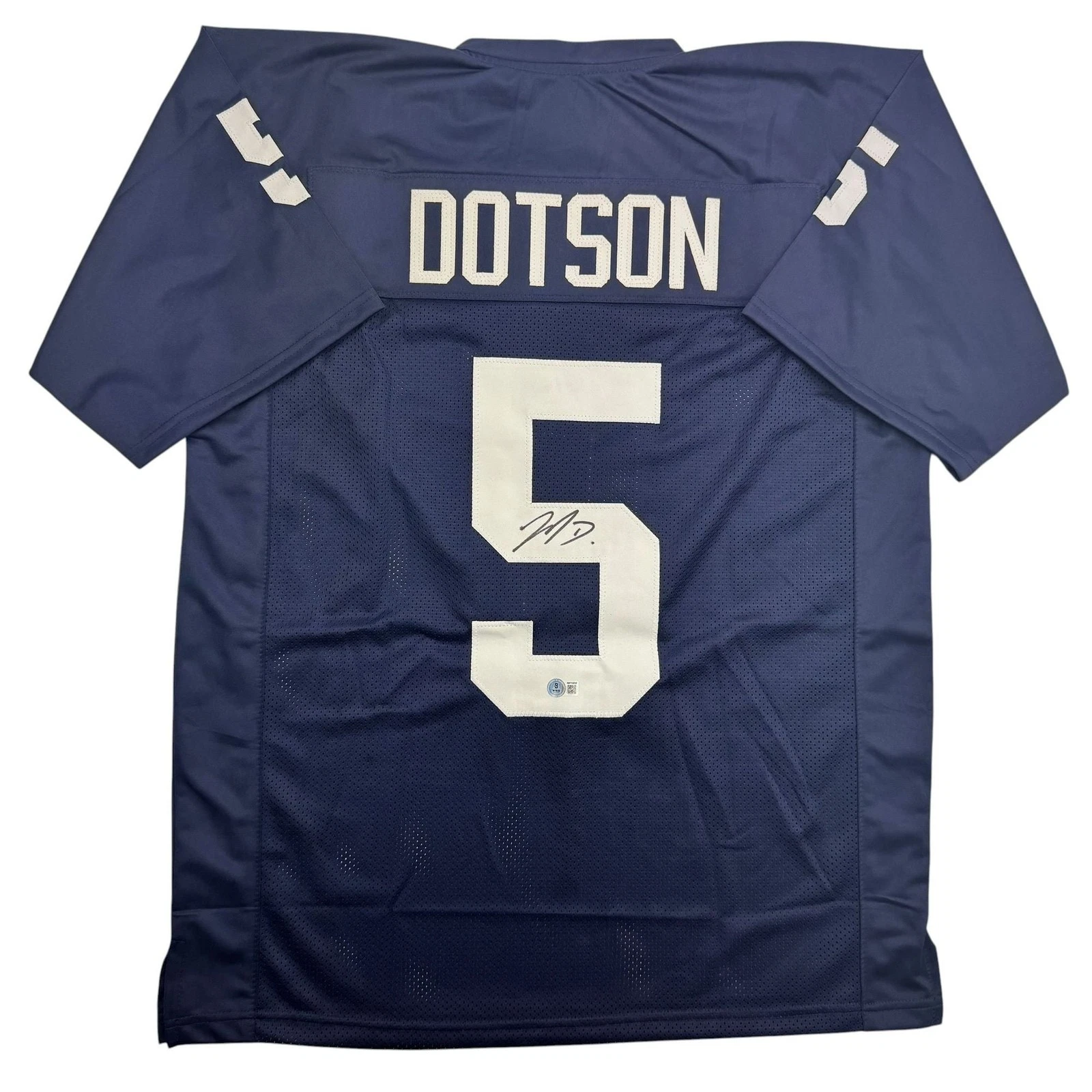 Autographed/Signed Jahan Dotson Penn State Blue College Jersey BAS COA