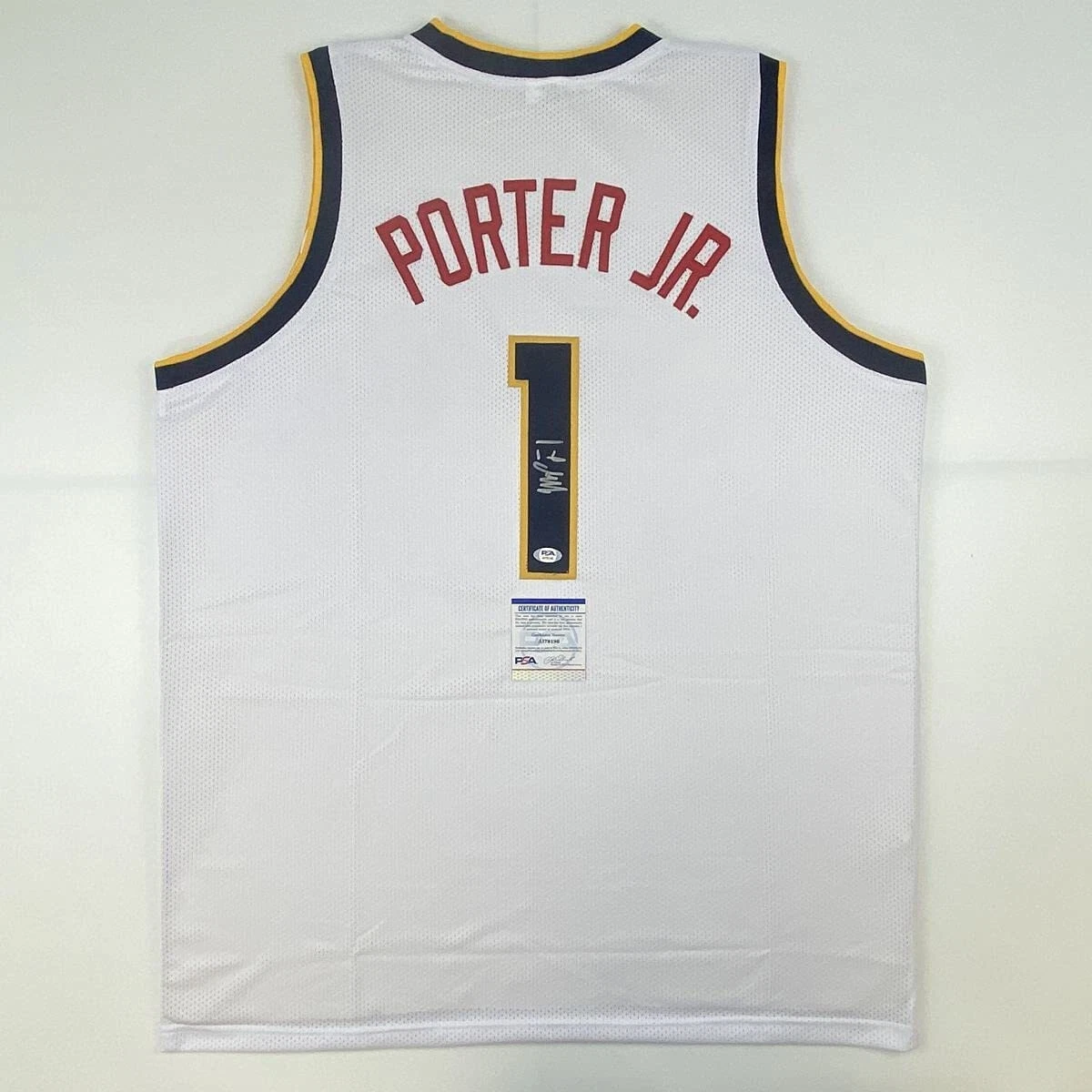 Autographed/Signed MICHAEL PORTER JR Denver White Basketball Jersey PSA/DNA COA