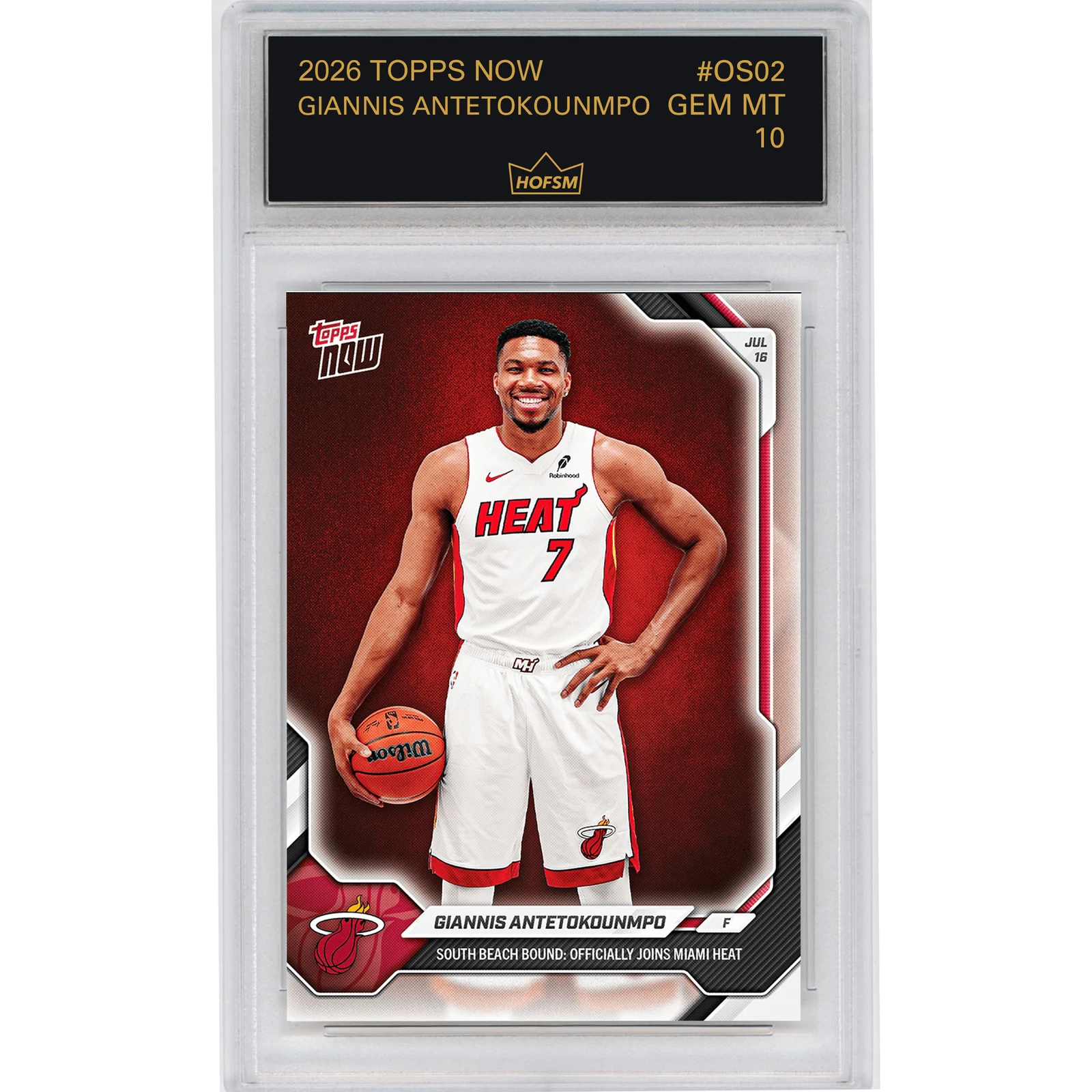 Graded 2026 Topps Now Giannis Antetokounmpo #OS02 Basketball Card HOFSM 10