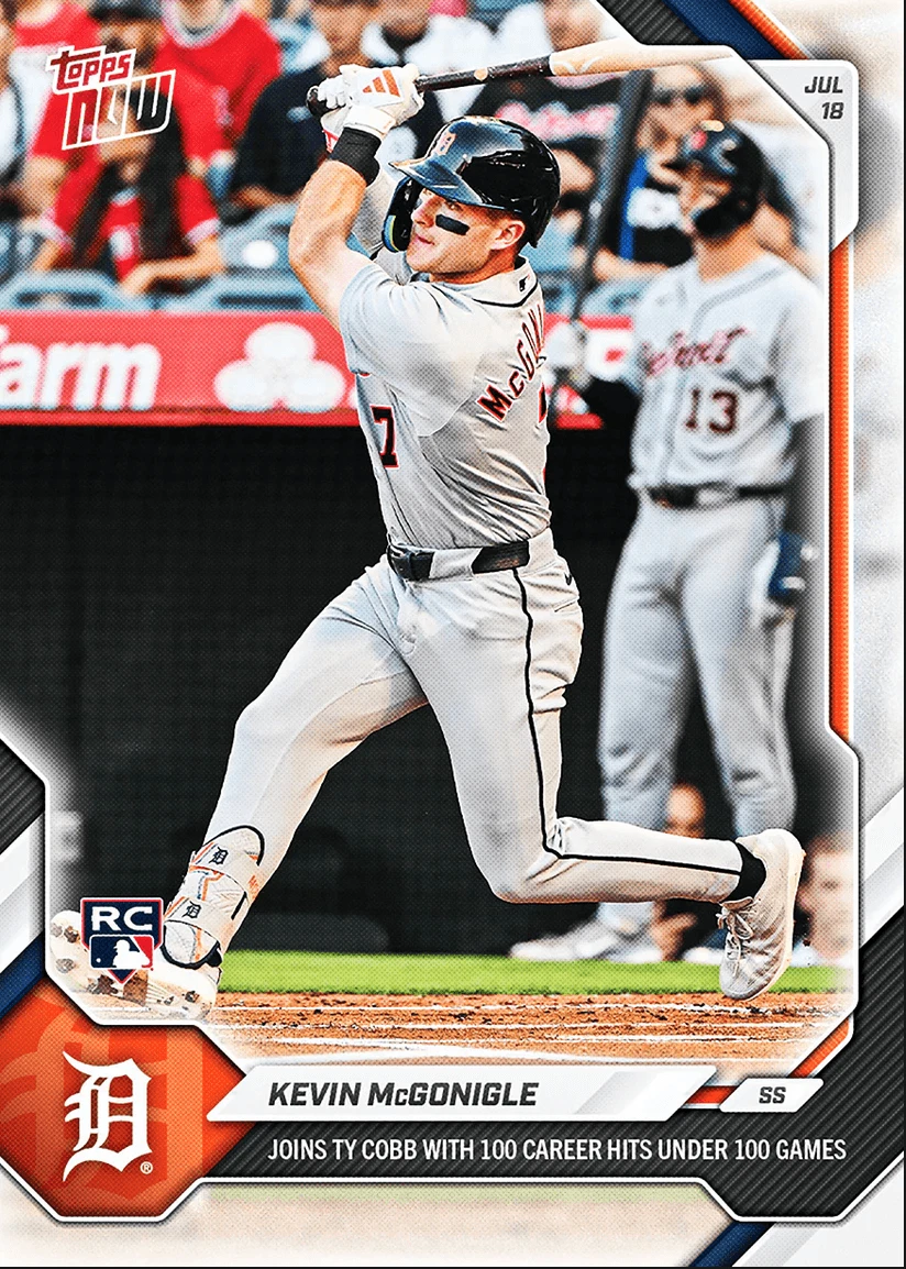 2026 Topps Now Kevin McGonigle #463 Detroit Tigers Rookie RC Baseball Card