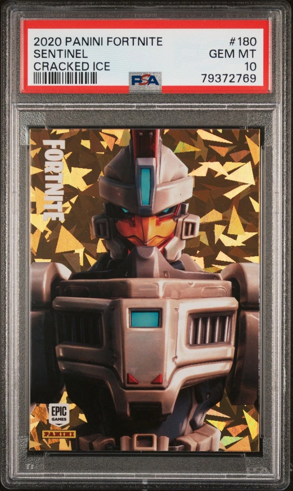 Graded 2020 Panini Fortnite Sentinel 180 Cracked Ice Card PSA 10 Gem Mint
