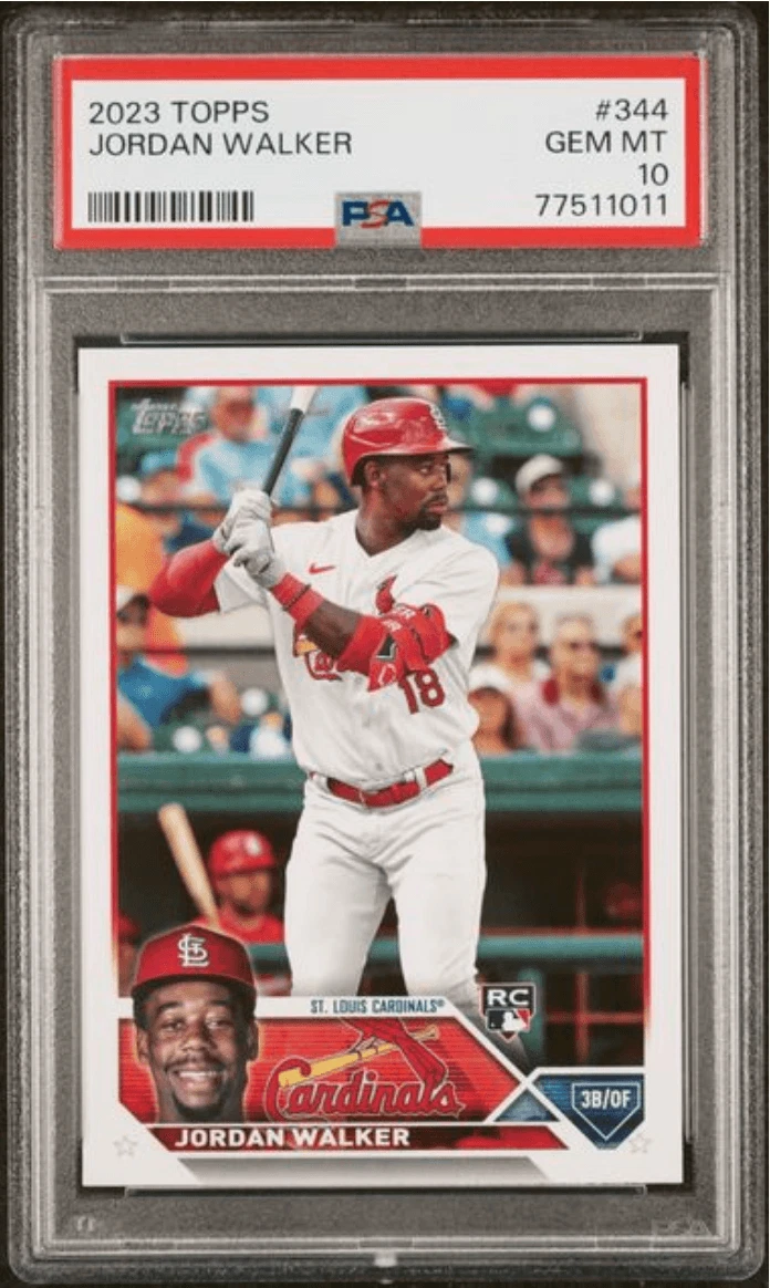 Graded 2023 Topps Jordan Walker #344 Rookie RC Baseball Card PSA 10