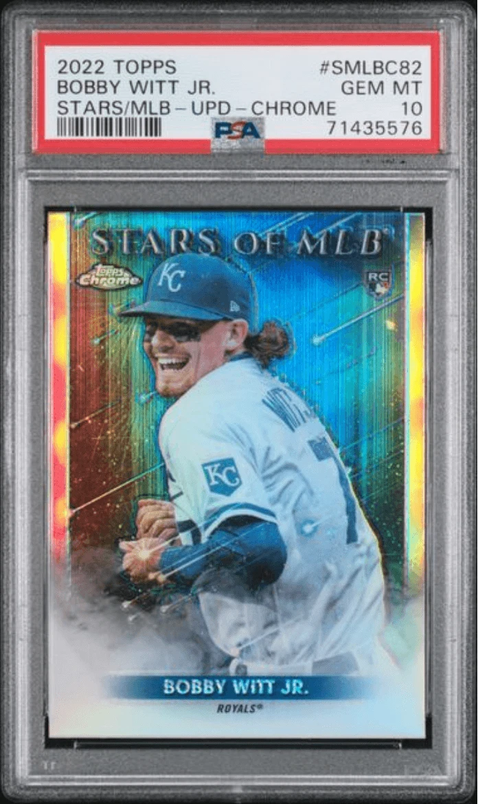 Graded 2022 Topps Bobby Witt Jr #SMLBC82 Stars of MLB Chrome RC Card PSA 10