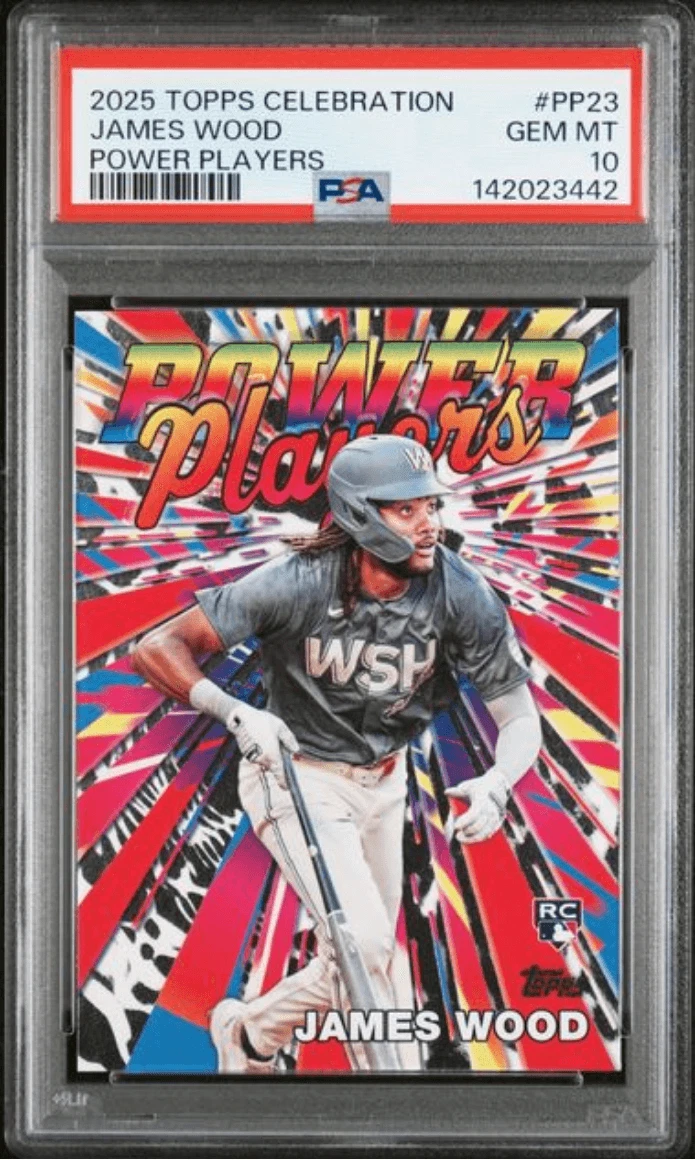 Graded 2025 Topps Celebration James Wood #PP23 Power Players RC Card PSA 10