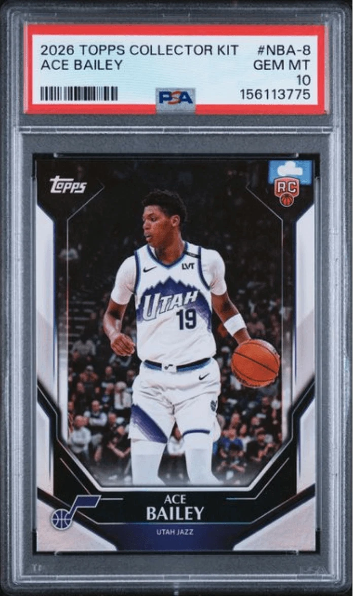 Graded 2026 Topps Collector Kit Ace Bailey #NBA8 RC Basketball Card PSA 10