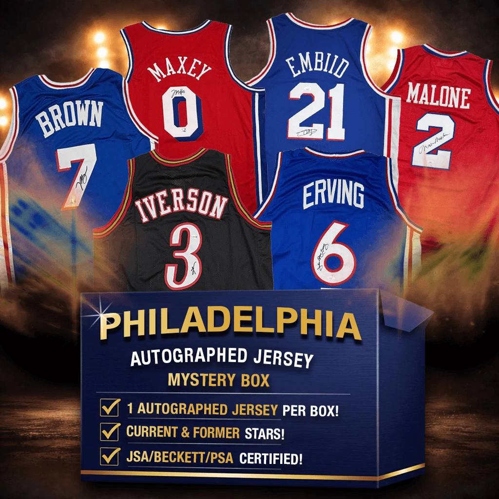 Autographed/Signed Philadelphia Basketball Jersey Mystery Box JSA BAS COA