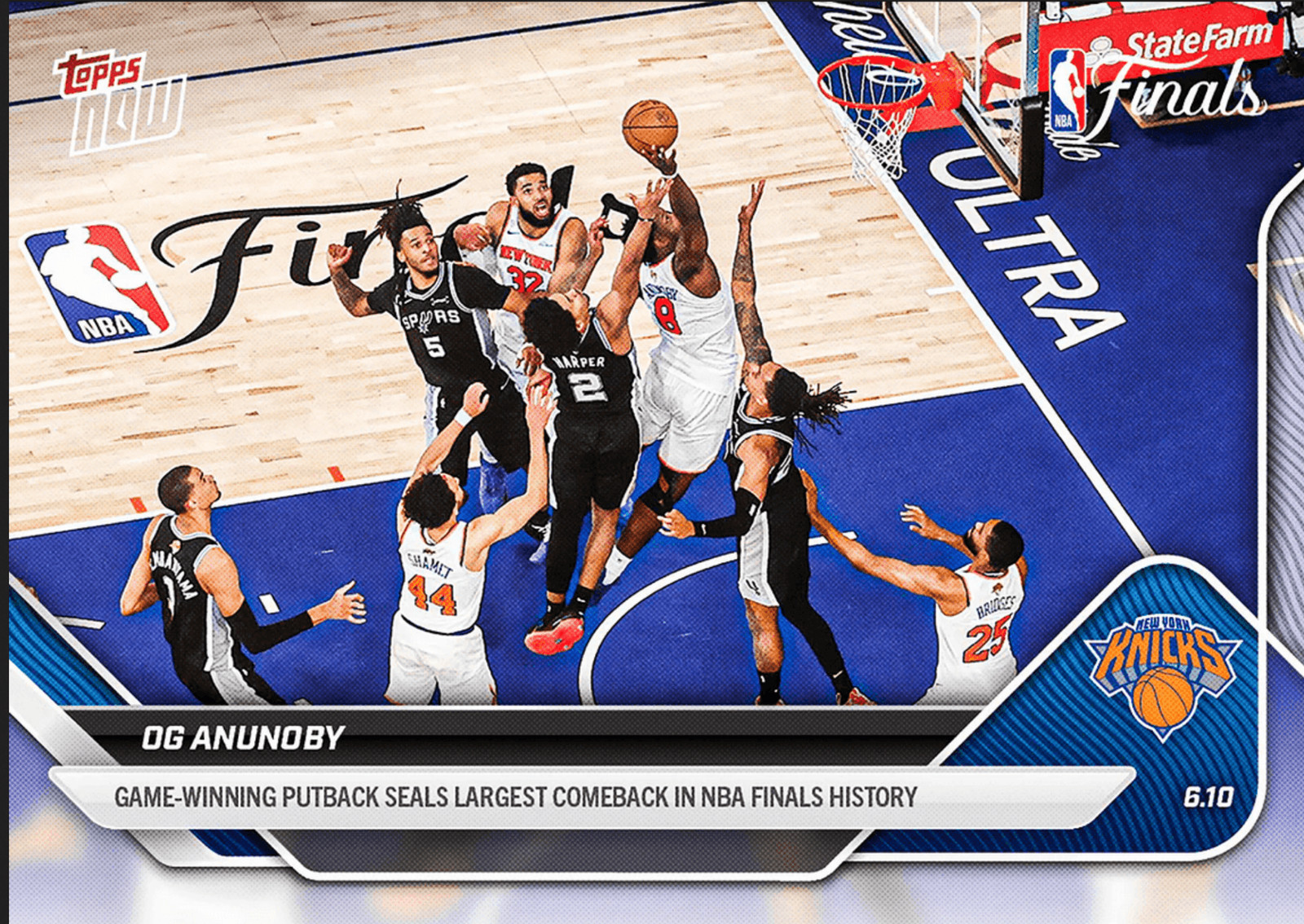 2025 Topps Now OG Anunoby #336 Game Winning Tip Basketball Card