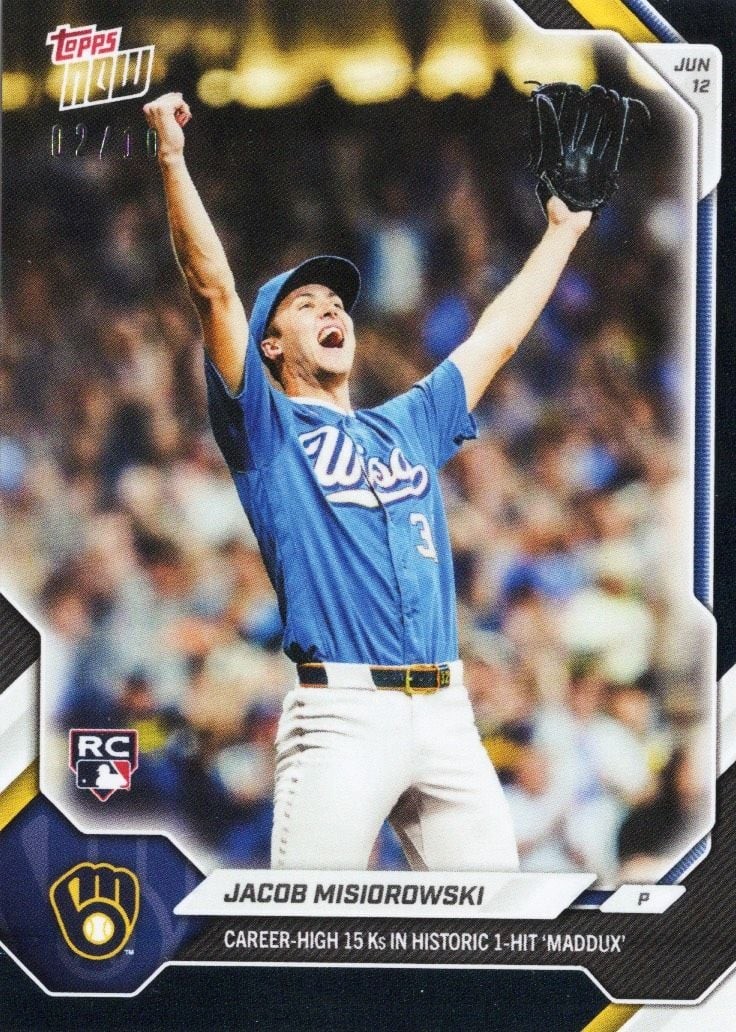 2026 Topps Now Jacob Misiorowski #325 Black Foil /10 Rookie Baseball Card