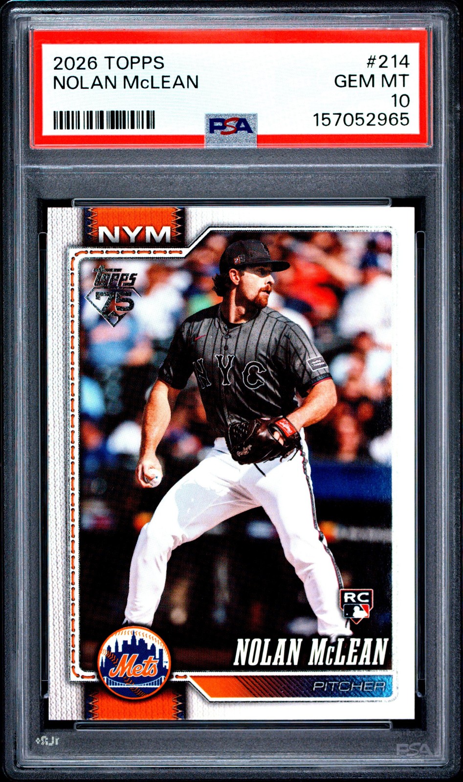 Graded 2026 Topps Nolan McLean #214 Rookie RC Card PSA 10