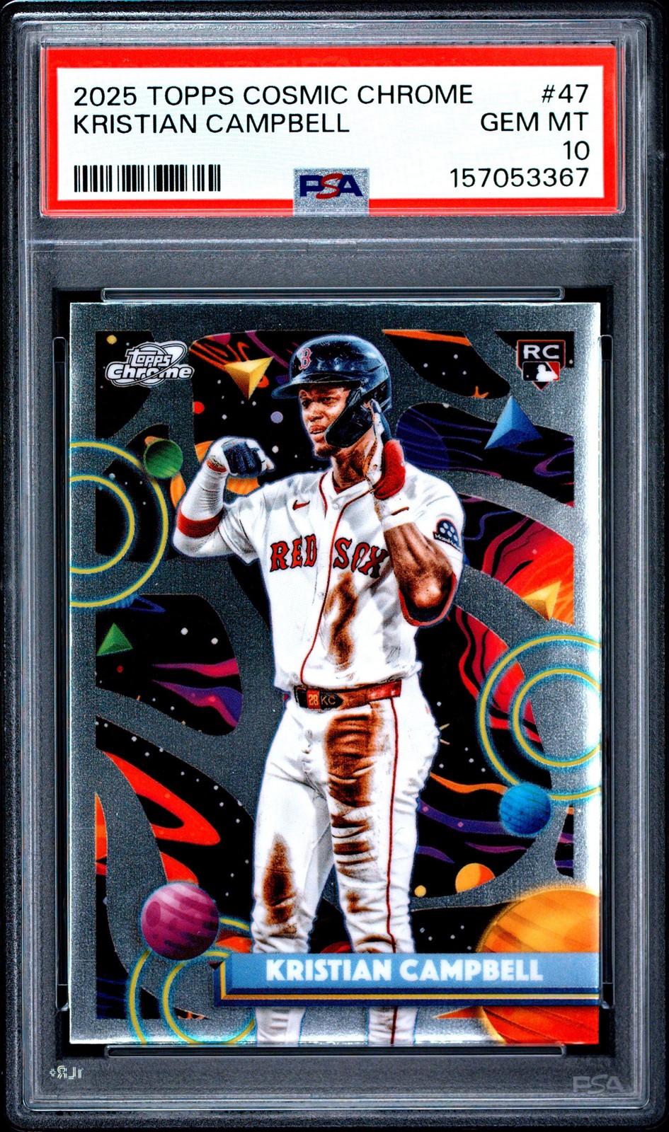 Graded 2025 Topps Chrome Cosmic Kristian Campbell #47 Rookie RC Card PSA 10