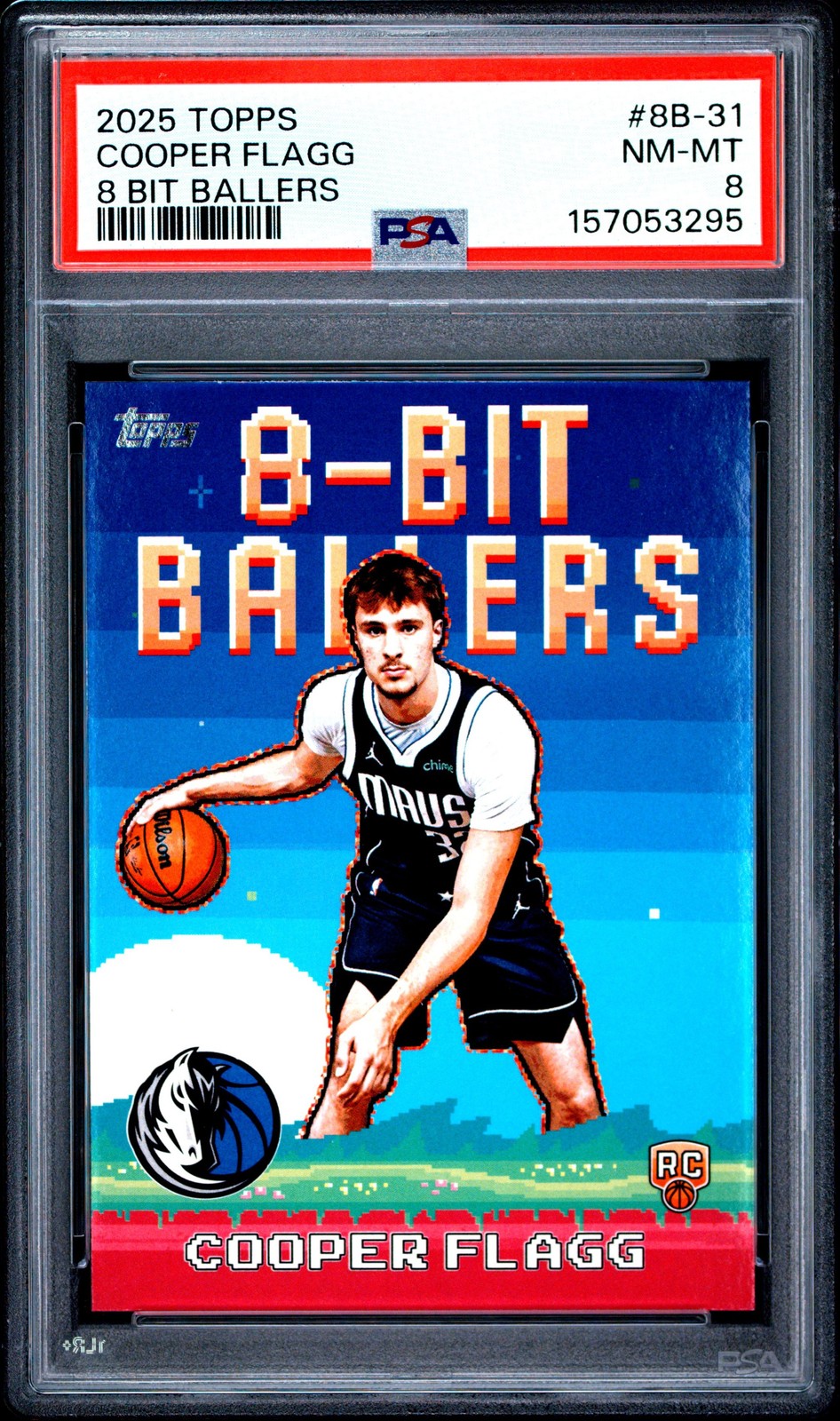 Graded 2025 Topps Cooper Flagg #8B31 8Bit Ballers Rookie RC Card PSA 8