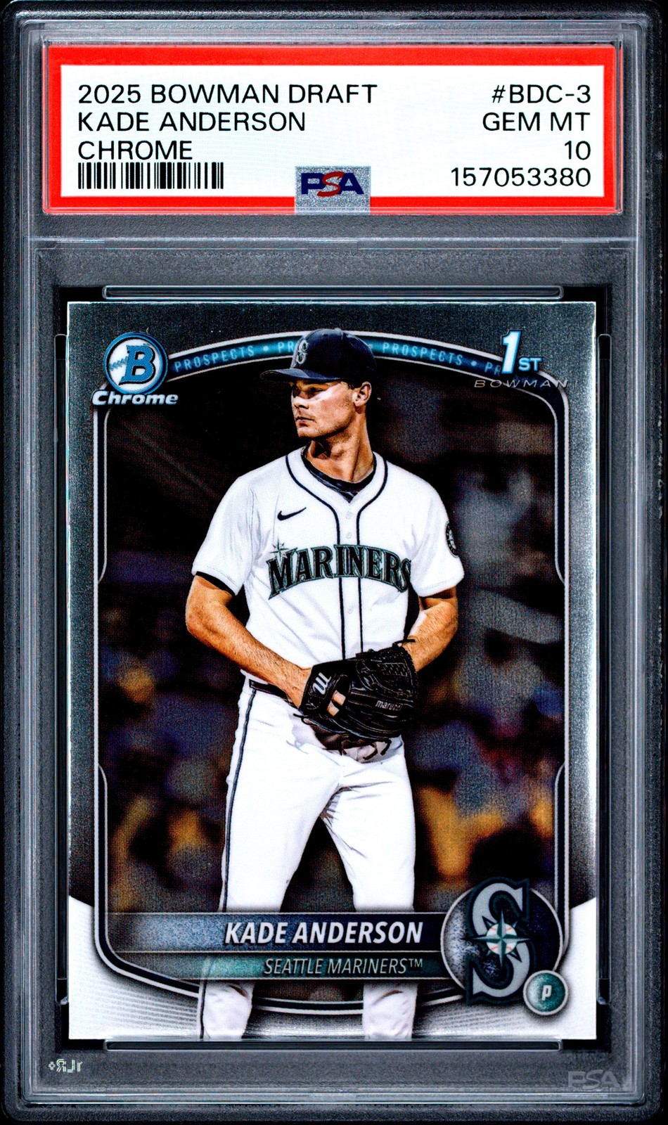 Graded 2025 Bowman Draft Kade Anderson #BDC3 Chrome Rookie RC Card PSA 10