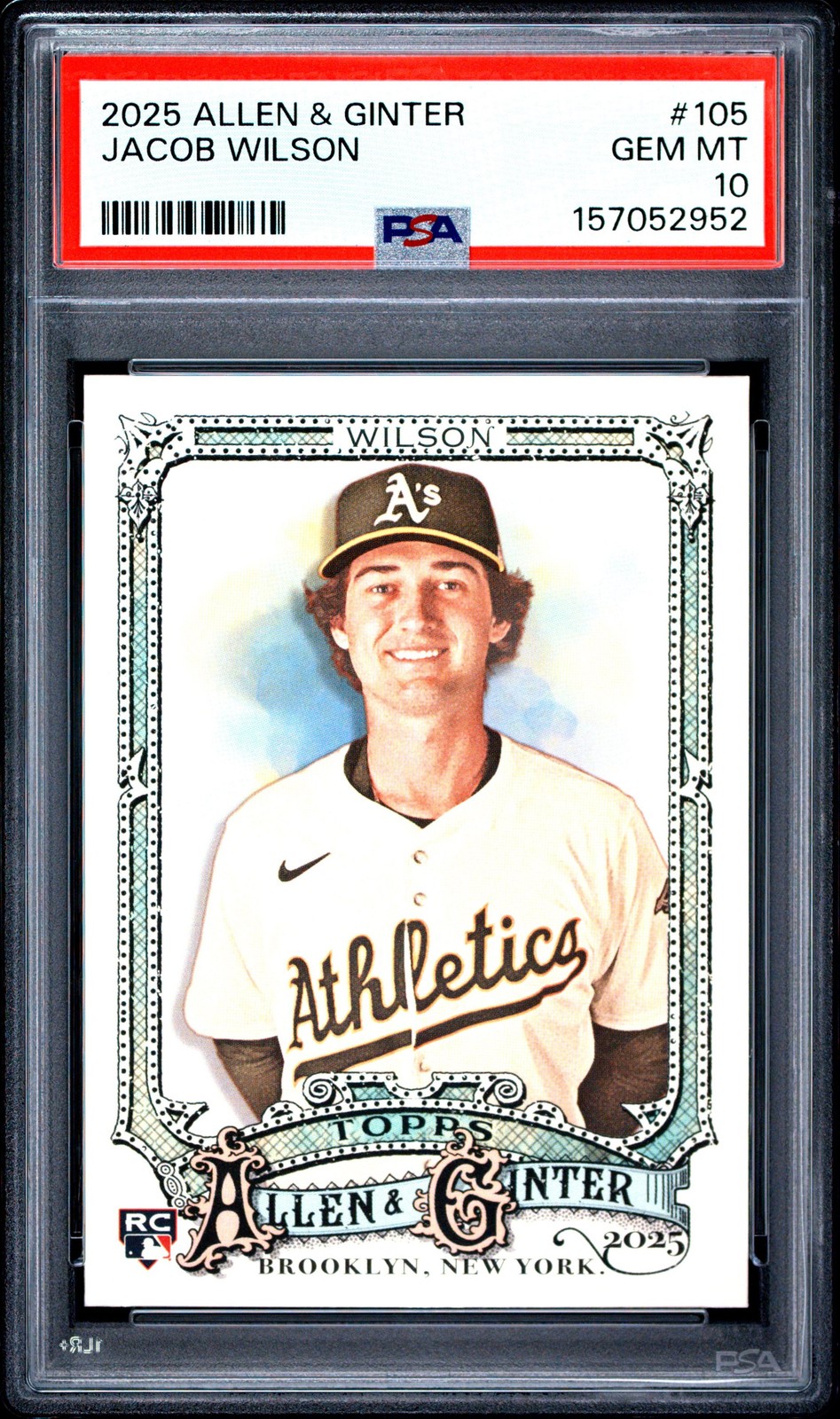 Graded 2025 Topps Allen & Ginter Jacob Wilson #105 Rookie RC Card PSA 10