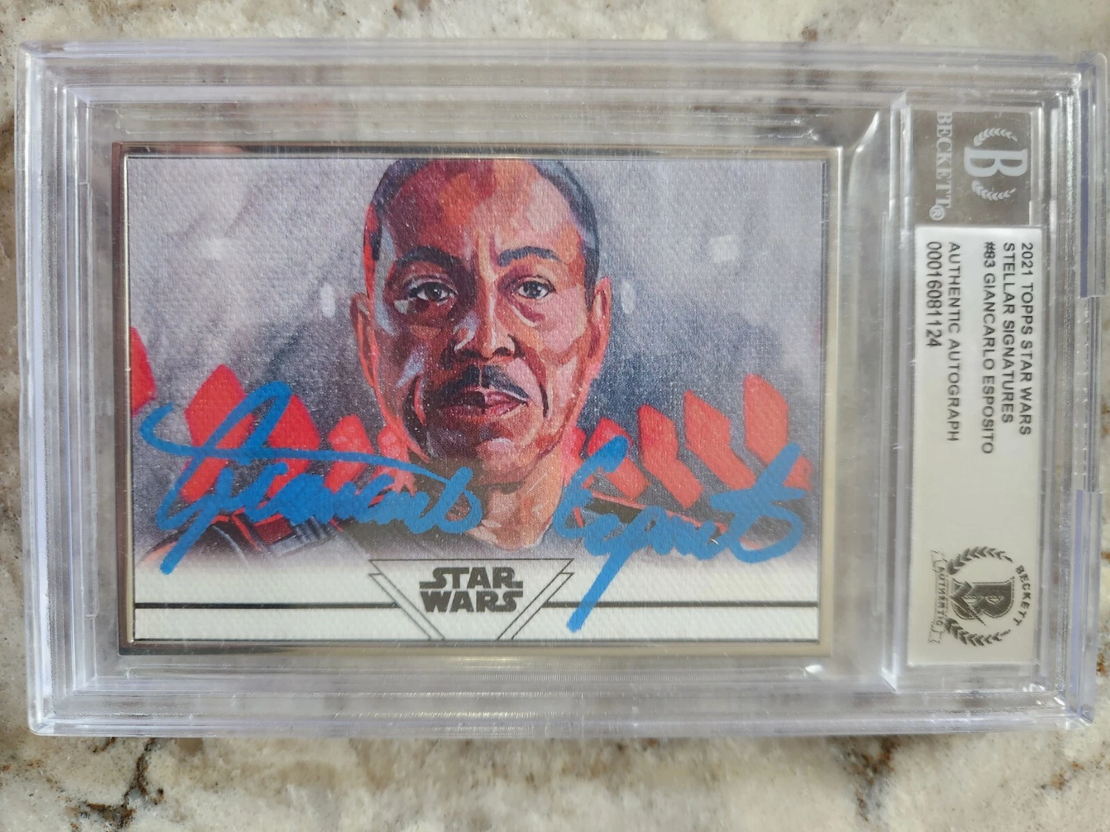 Giancarlo Esposito SIGNED Moff GIDEON TRADING CARD STAR WARS BECKETT COA BAS