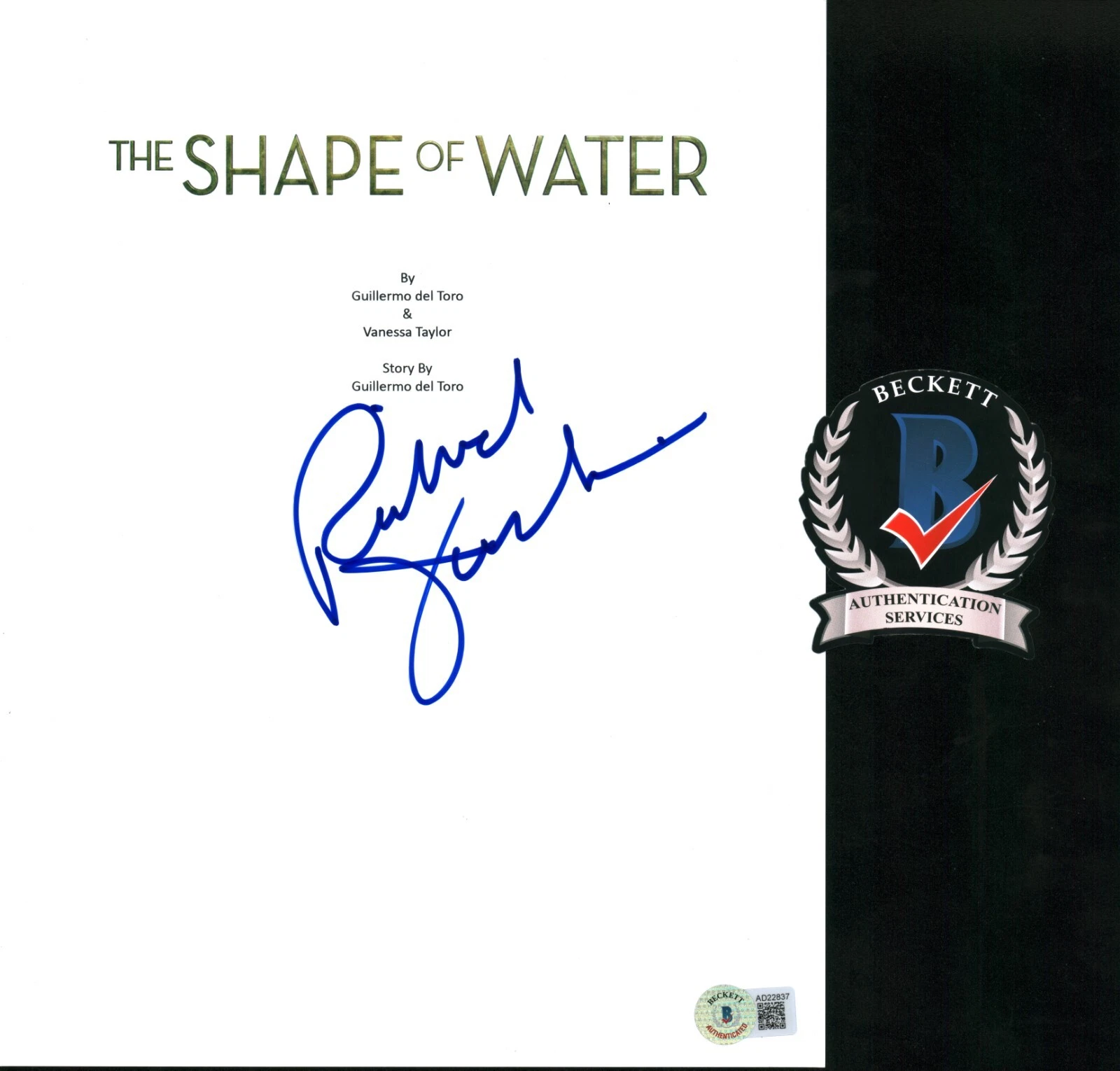 Richard Jenkins SIGNED The Shape of Water Oscar Winning Full Script BECKETT COA